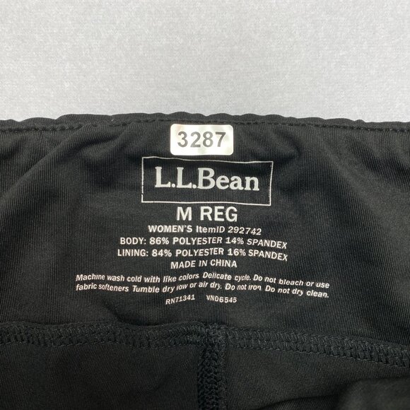 L.L. Bean Skort Skirt Women's M Reg. Black Stretch Pleated Tennis Pull On - Picture 2 of 6